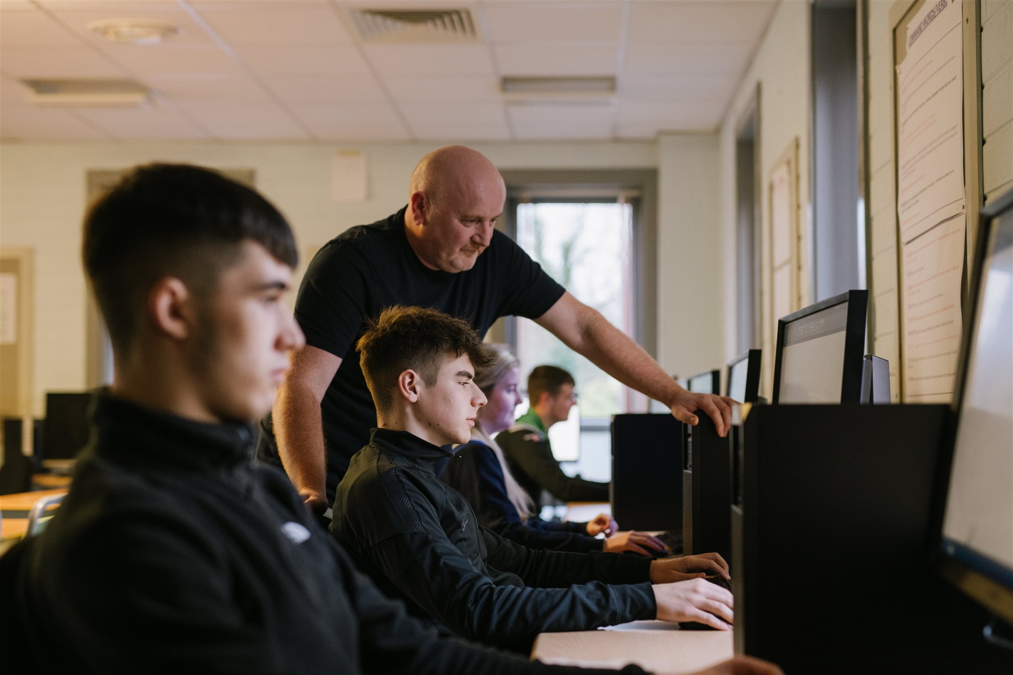 South West College students using computers in IT lab